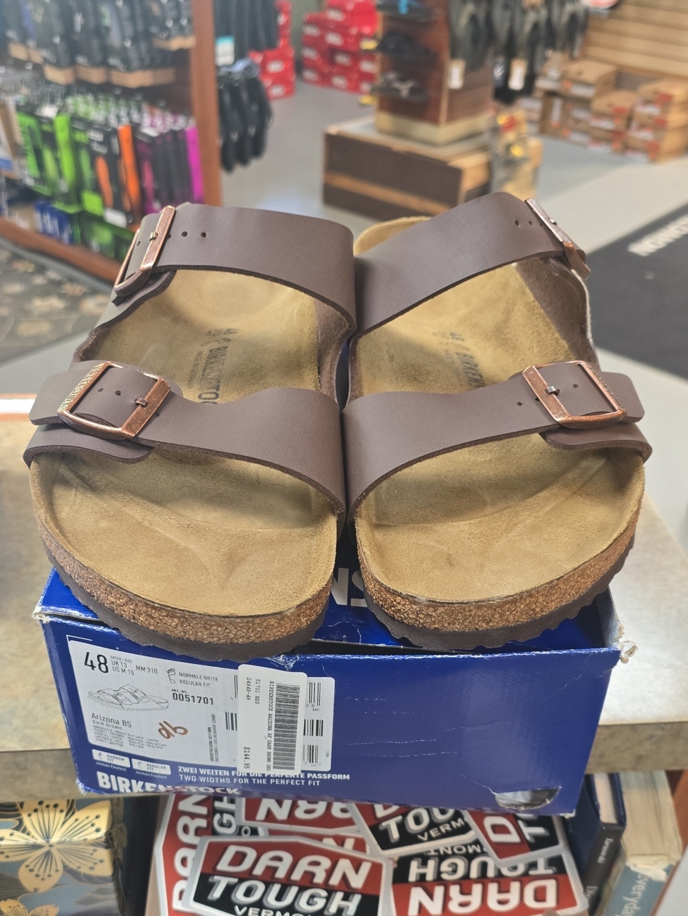Birkenstock Arizona Two-Strap Brown Footbed Sandals